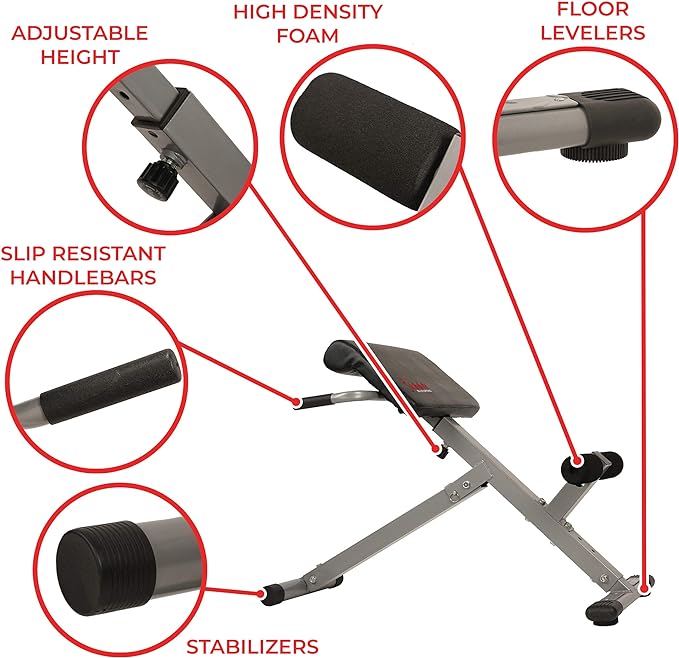 Sunny Health & Fitness Foldable Hyperextension Roman Chair