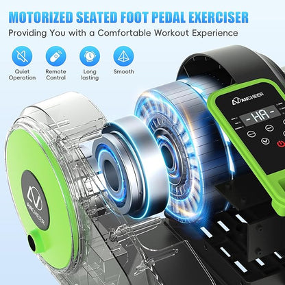 ANCHEER Under Desk Elliptical, Leg Exerciser While Sitting for Seniors Adults, Ellipse Leg Exerciser Electric as Seen on TV with Remote Control & 12 Adjustable Speeds, Fully Assembled