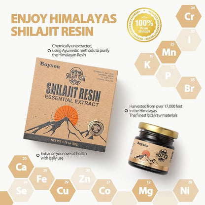Pure Himalayan Shilajit Resin | 600 mg 80+ Servings| 85+ Trace Minerals & 75%+ Fulvic Acid for Focus & Energy| Zero Sugar| Gold Grade Pure Shilajit for Men & Women - 1.76 Oz * 3 Pcs
