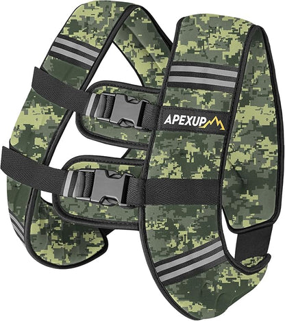 APEXUP Weighted Vest with 5lbs/10lbs/15lbs/20lbs/25lbs/30lbs Weights and Reflective Stripe, Weight Vest Men Women for Workout, Strength Training, Running