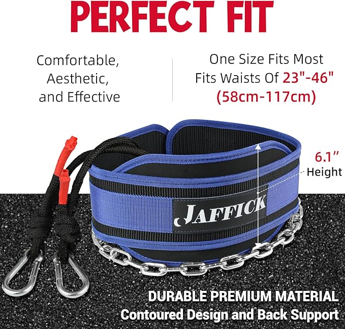 Jaffick Dip Belt with Steel Chain for Weightlifting