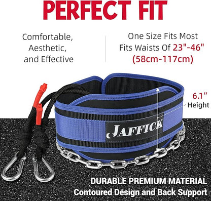 Jaffick Dip Belt with Steel Chain for Weightlifting
