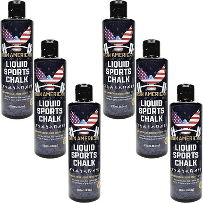 IRON AMERICAN Liquid Chalk - No-Mess Long-Lasting Grip Chalk for Weightlifting, Gymnastics, Rock Climbing, and Fitness Training - Advanced Hand Chalk for Gym