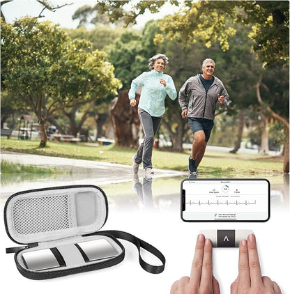 Case Compatible for KardiaMobile EKG Heart Monitor, Hard Travel Case for KardiaMobile 6L, Kardia EKG, Heart Monitor Travel Box (Dark Gray)