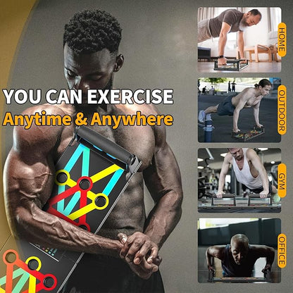 Push Up Board Exercise & Fitness Portable Foldable Strength Training Pushup Stands Home Workout Equipment Multi-Functional Fitness Floor Chest Muscle Exercise for Man and Women