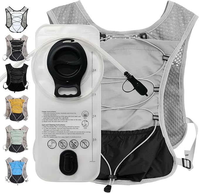 Hydration Running Vest Ultra-Lightweight for Women Men [2025 Upgraded], Breathable All-Weather Water Vest Hiking Backpack, Adjustable Water Backpack for Hiking, Cycling, Trail Marathon Race