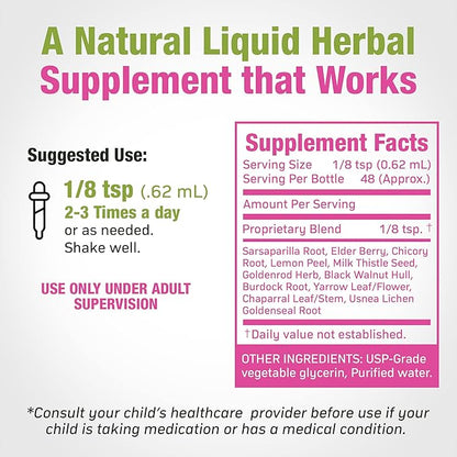 Cedar Bear Herbal Detox for Kids is a Liquid Herbal Supplement That Helps The Immune System & Protects Organs That are Often affected 1 fl oz / 30 ml