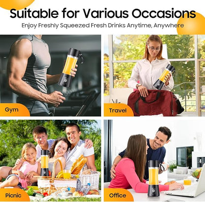Cordless Personal Size Portable Blender - Blender Make Smoothies & Shakes, 12 Oz BAP Free Traveling Cup, Quickly Squeezed in Office/Picnic/Sprots