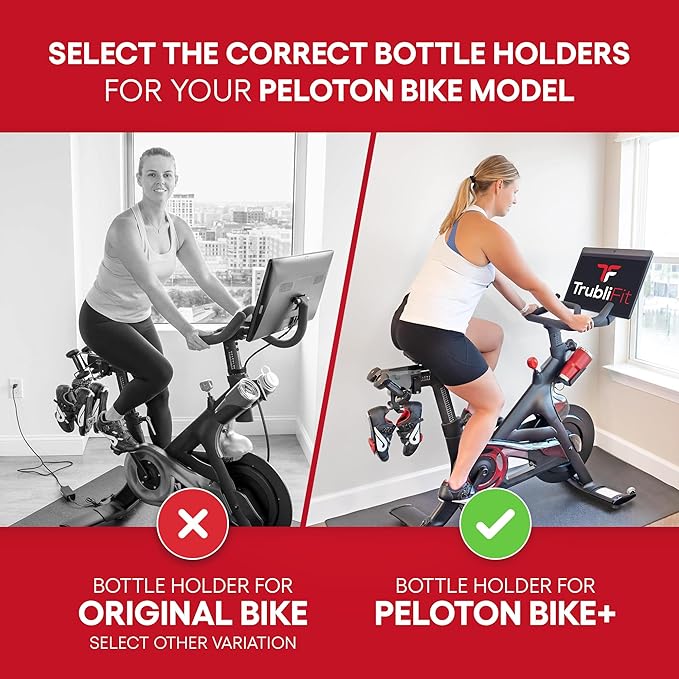 TrubliFit Extra Large Bottle Holders for Peloton Bike for Original Peloton & Peloton Bike+ - All Metal Design - Fits YETI + Nalgene + Hydro Flask (Peloton Bike+)