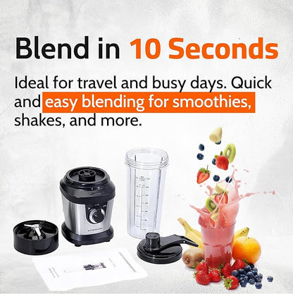 Epsilon Portable blender for Shakes and Smoothies – 400W Personal Blender with 24oz Portable Bottle, Electric Personal Blender Bottle with 4-Blade Assembly, Travel-Friendly and BPA-Free