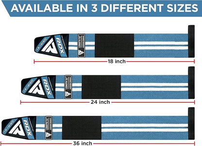 RDX Weight Lifting Wrist Support Wraps, 36” 24” 18” Professional Grade Elasticated Cotton Straps, Gym Fitness Workout Strength Training Bodybuilding Powerlifting Deadlifting Calisthenics, Men Women