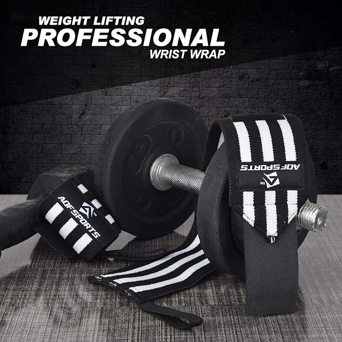 Wrist Wraps for Weightlifting - USPA & IPL Approved 18" Gym Wrist Support with Thumb Loop - Heavy Duty Lifting Wrist Straps for Fitness, Workout, Powerlifting, & Bodybuilding (Pair)