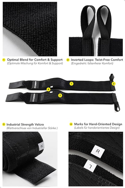 Fitgriff® Lifting Straps & Wrist Wraps (Bundle) Superior Support for Weightlifting & Gym Workouts - for Men and Women