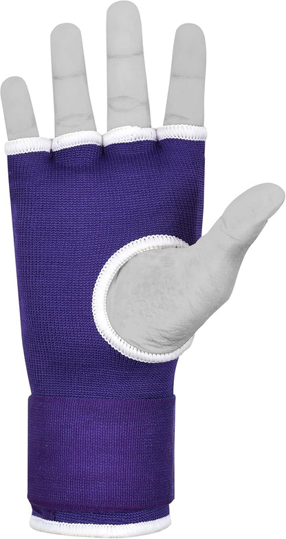 HUNTER Gel Padded Inner Gloves with Hand Wraps for Boxing, Quick Elastic Training Wraps for Men & Women, Muay Thai MMA Kickboxing Martial Arts Knuckle Wrist Protector (Pair)