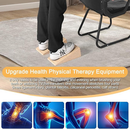 Slant Board Squat Wedge for Calf Stretching，3 Pcs 12" x 6.3" Foot Stretcher Balance Board for Plantar Fasciitis, Adjustable Foam Slant Board Wedge Great for Exercises