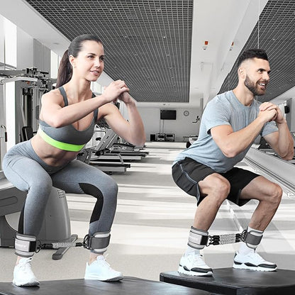 Ankle Resistance Bands with Cuffs, Ankle Bands for Working Out, Glutes Workout Equipment, Butt Exercise Equipment for Kickbacks Hip Fitness Training, Legs Resistance Bands for Women & Men