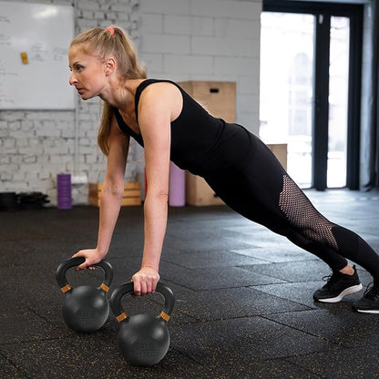 Cast Iron Kettlebell Weights for Home Gym, Heavy Duty Strength Training, Workout Equipment for HIIT, Functional Fitness