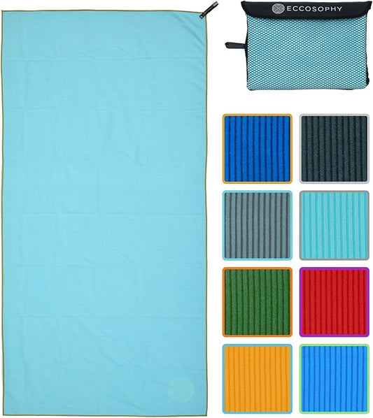 ECCOSOPHY Microfiber Gym Towel for Working Out - (60x30-Aqua)