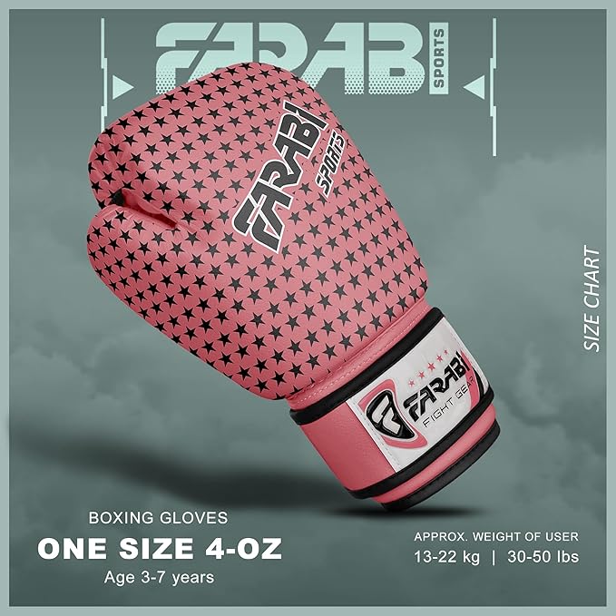Farabi Sports Kids Boxing Gloves 4, 6, 8-oz Boxing Gloves for Kids Junior Boxing Gloves Youth Boxing Gloves Boys and Girls Boxing Training Gloves for MMA Muay Thai & Punching Bag