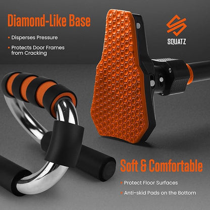 SQUATZ Doorway Pullup Bar & S-Shaped Push Up (29 to 45 Inches)