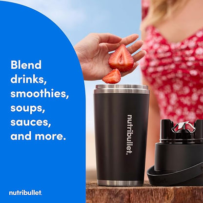 nutribullet Flip Portable Blender with Tritan Cup, Cordless, Black, NBPB10350