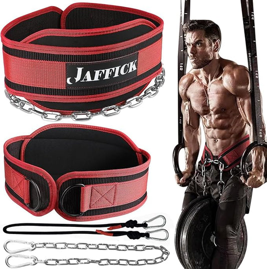 Jaffick Dip Belt with Steel Chain for Weightlifting