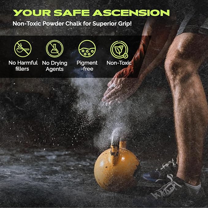 Gym Chalk | Magnesium Carbonate Athletic Chalk for Excellent Grip - Gym Workout Grip Chalk for Weightlifting & Gymnastics.
