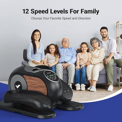 MERACH Under Desk Elliptical Machine Electric Ellipse Leg Exerciser for Seniors Anti-Slip Seated Mini Elliptical