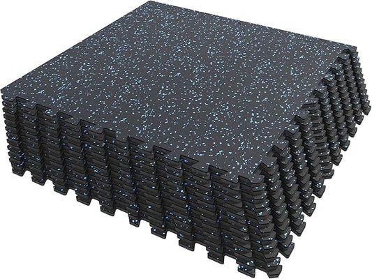 SUPERJARE 0.4 Inch Gym Flooring for Home Gym 12 Tiles 24" x 24" Workout (48 sqft)
