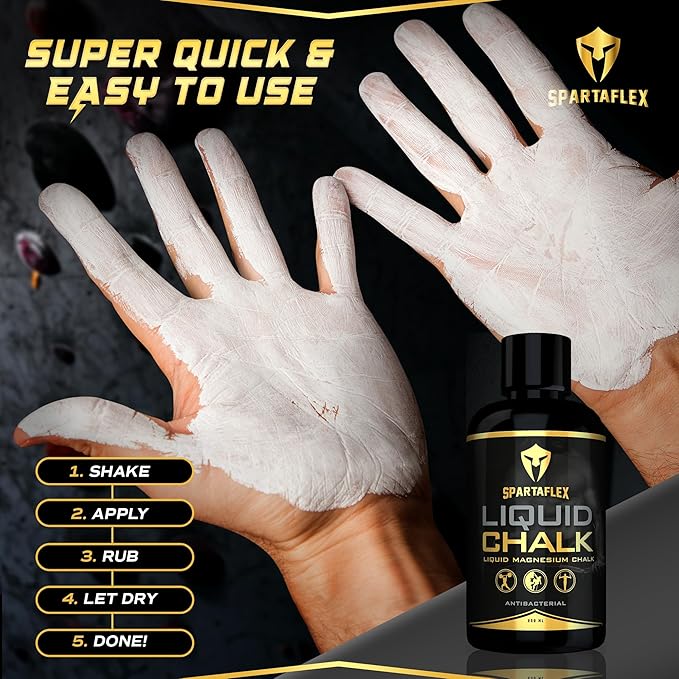 SpartaFlex 8.5 Oz Pro Liquid Chalk for Weightlifting Chalk, Rock Climbing, Gymnastics, Lifting Chalk, Hand Chalk for Weight Lifting, Gym Chalk for Powerlifting, Liquid Grip Liquid Chalk Climbing