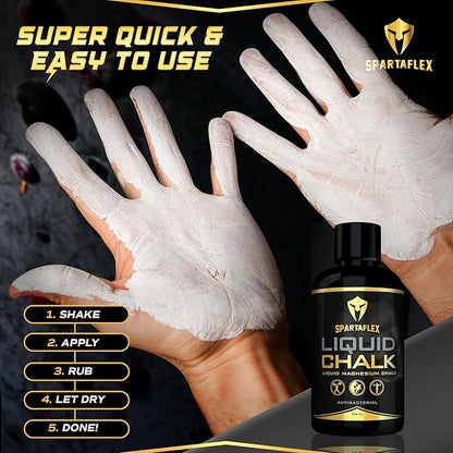SpartaFlex 8.5 Oz Pro Liquid Chalk for Weightlifting Chalk, Rock Climbing, Gymnastics, Lifting Chalk, Hand Chalk for Weight Lifting, Gym Chalk for Powerlifting, Liquid Grip Liquid Chalk Climbing