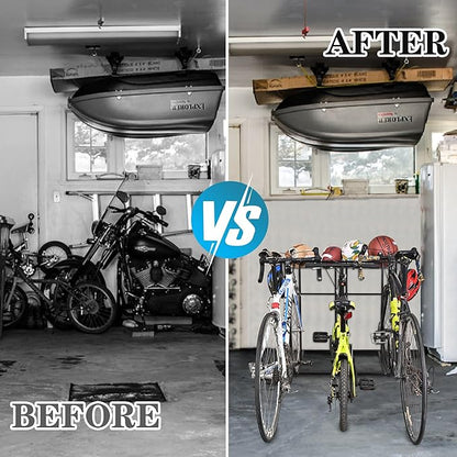 Mythinglogic Garage Bike Storage Rack, Freestanding Organizer for Adult or Kids Bike, 3 Bicycle Holder for Indoor and Outdoor Use