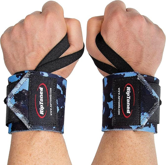 Rip Toned 18” Wrist Wraps - Wrist Straps for Weightlifting - Lift Better, Protect Wrist Pain - Adjustable, Durable, Machine Washable - Wrist Wraps for Weightlifting - USPA Endorsed for Men & Women