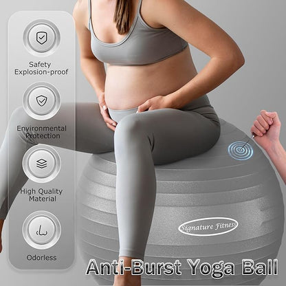 Anti-Burst and Slip Resistant Exercise Ball Yoga Ball 2,000-Pound Capacity,