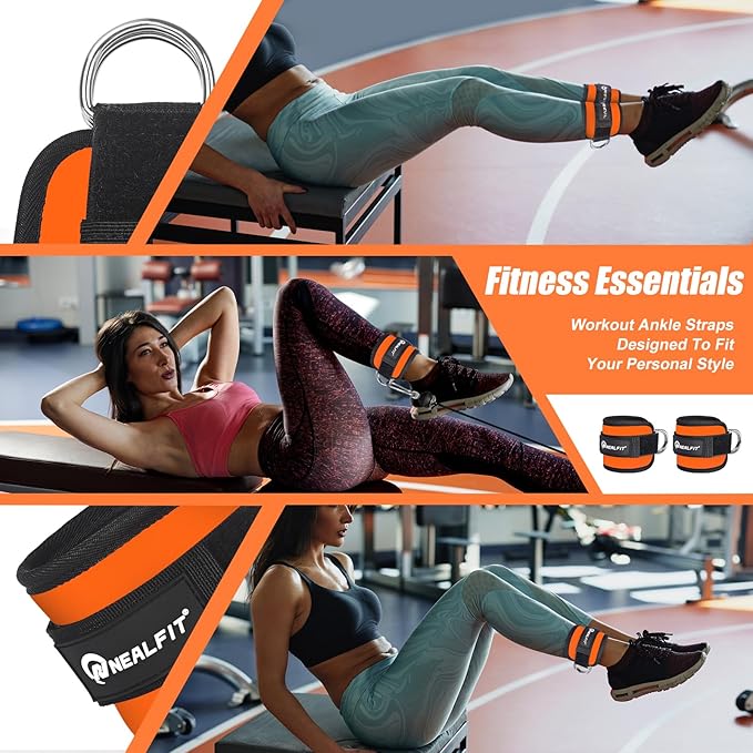 Ankle Strap for Cable Machine, Gym Ankle Cuff for Kickbacks, Leg Extensions, Glute Workouts, Booty Hip Abductors Exercise for Women and Men