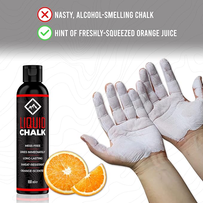 SURVIVOR Liquid Chalk – Gym Chalk for Weightlifting, Rock Climbing, Bouldering, Gymnastics, Pole Grip, & More - Lifting Chalk & Climbing Chalk for Dry Hands