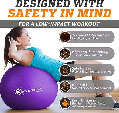 SmarterLife Workout Exercise Ball for Fitness
