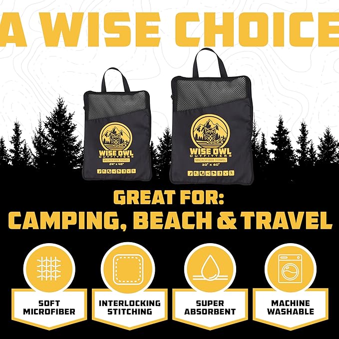 Wise Owl Outfitters Camping Towel - Camping Accessories