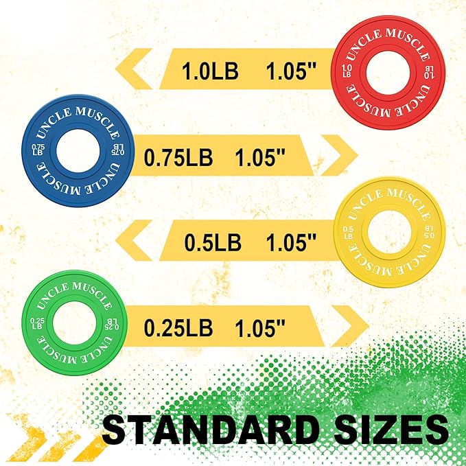 Rubber Change Plates 0.25-0.5 -0.75-1 -1.25-2.5 -5LB Set