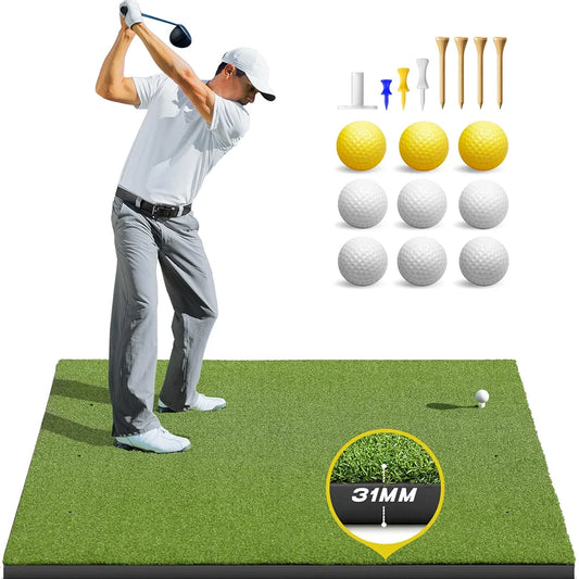 Bltend Thickened Golf Mat: 5x4ft & 5x5ft Heavy-Duty Golf Hitting Mats Practice Outdoor/Indoor, Elite Dense Artificial Turf Matt Training Aid for Backyard/Garage/Driving Range/Simulators