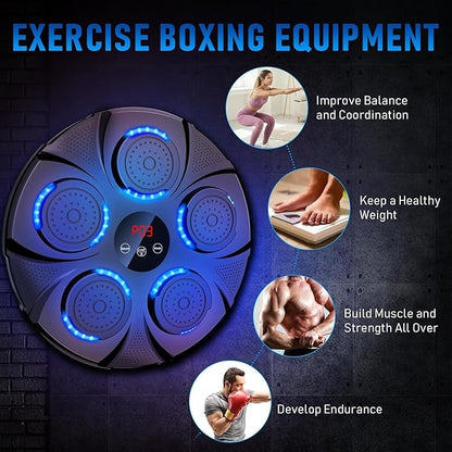2025 Music Boxing Machine for Adults, 9 Modes & 9 Speeds Sounding Punch Boxing Machine Home Gym Training Equipment, Sound Punching Machine Durable Design, Real Experience Includes Gloves & Towel