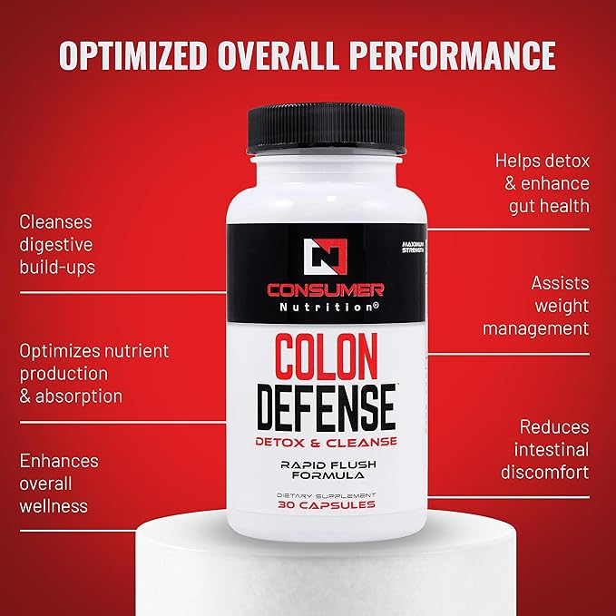 Digestive Supplements - Colon Cleanse Detox for Optimal Liver, Gut & Digestion Bowel Cleanse - Cascara Sagrada, Senna Leaf, & Psyllium Husk Capsules 30 Capsules