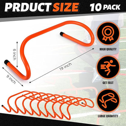 Wettarn 10 Pcs Speed Agility Training Hurdles Detachable