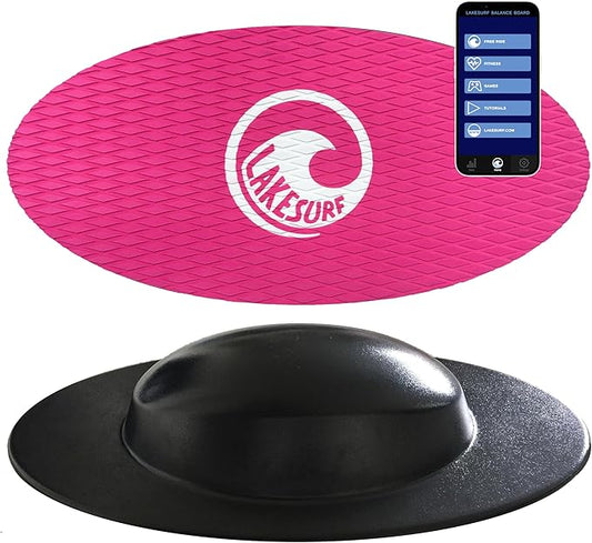 Wakesurf Balance Board by Lakesurf - Includes Motion Tracking App & Phone Mount for Wakesurfing Simulation, Games, Fitness Training, and Tutorials