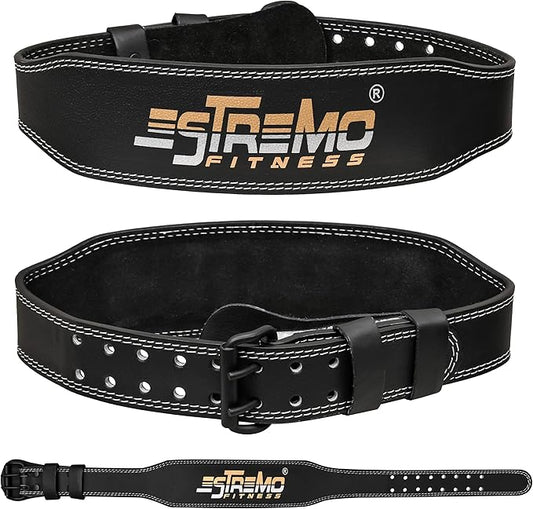 ESTREMO Weight Lifting Belt Leather courted Power Lifting 4 Inches