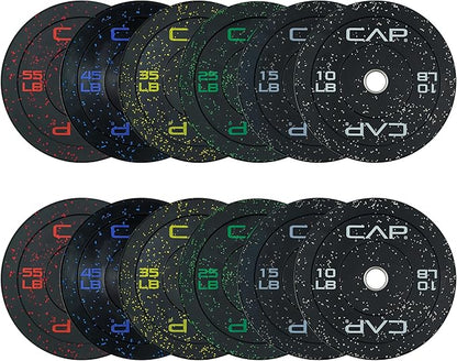 CAP Barbell 2-Inch Olympic Bumper Plate Weight Set 100-370 lbs
