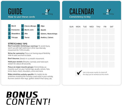 Stretching Workout Cards - Instructional Fitness Deck