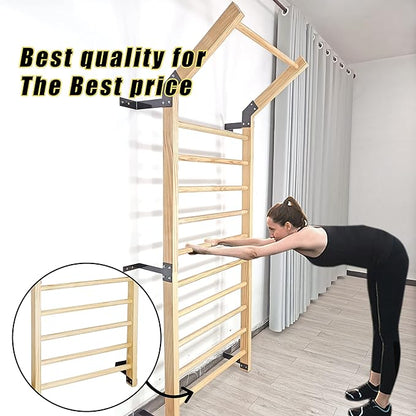 Wooden Stall Bar 11 Strategic Rods-86.6 Inches 32 Inches