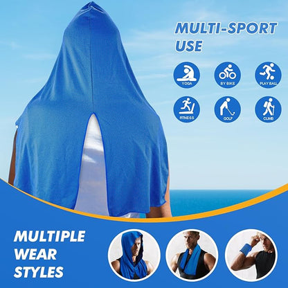 4 Pack Cooling Hoodie Towels for Neck and Face 50 Sun