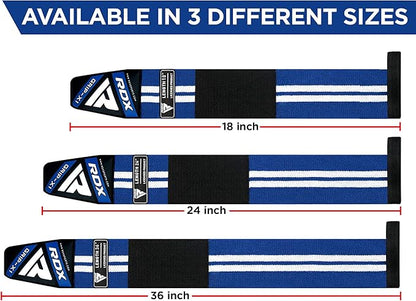 RDX Weight Lifting Wrist Support Wraps, 36” 24” 18” Professional Grade Elasticated Cotton Straps, Gym Fitness Workout Strength Training Bodybuilding Powerlifting Deadlifting Calisthenics, Men Women